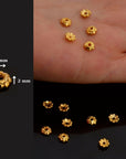 24K Gold Vermeil & 925 Silver Separators, Handmade Silver Beads in Gold, Solid Silver Beads, Spacer Beads, Jewelry Supply, M/VM128