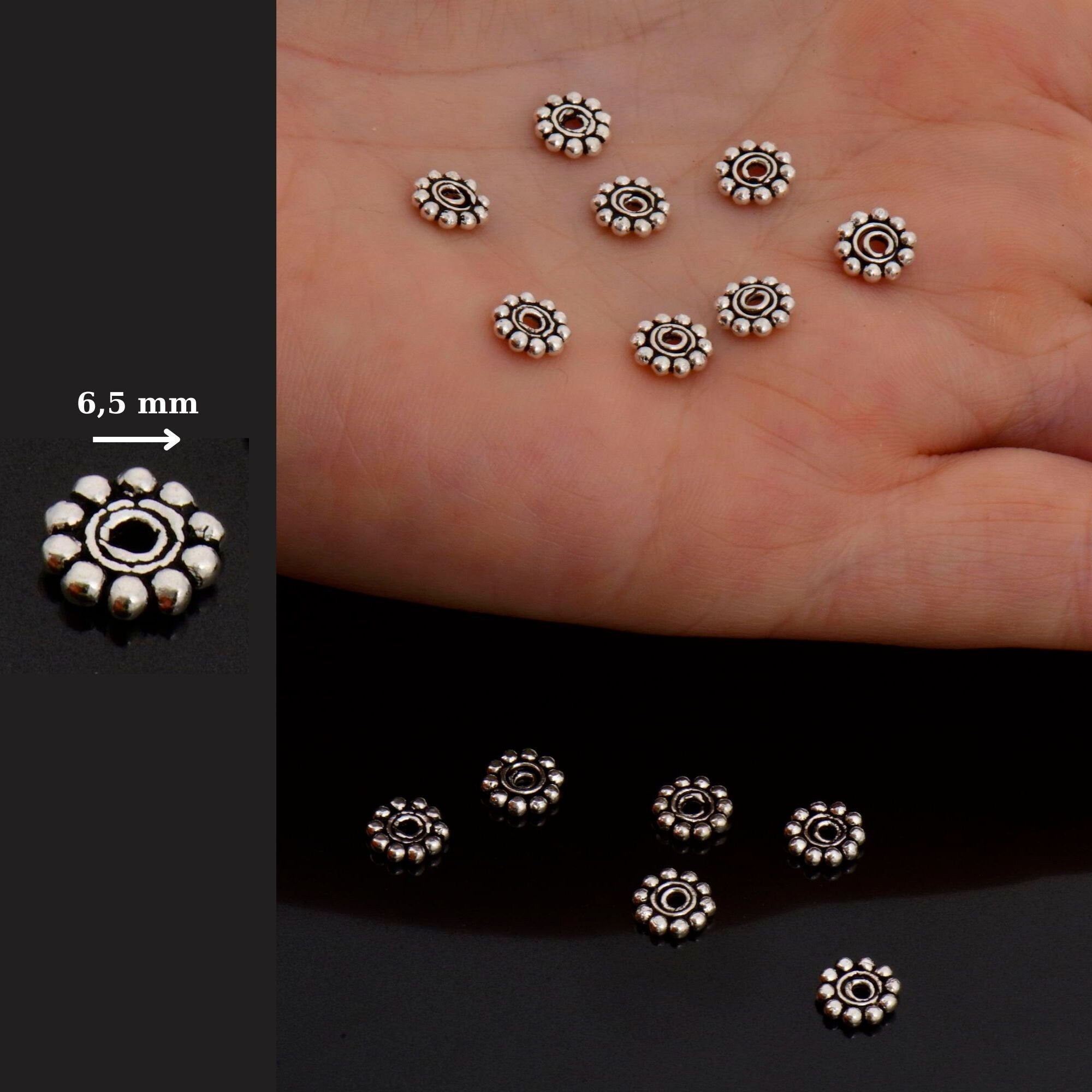 925 Sterling Silver Separators, Handmade Silver Separators, Solid Silver Beads, Spacer Beads, Jewelry Supply, M130A