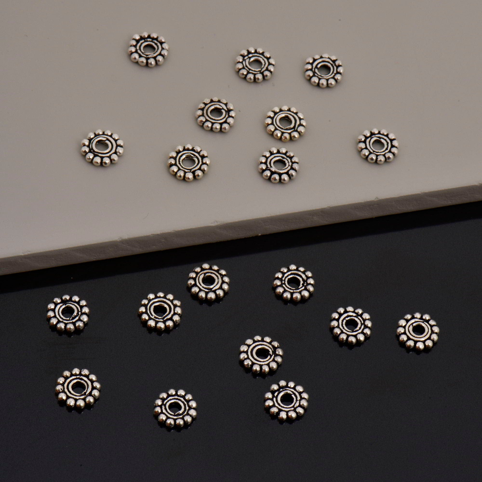 925 Sterling Silver Separators, Handmade Silver Separators, Solid Silver Beads, Spacer Beads, Jewelry Supply, M130B
