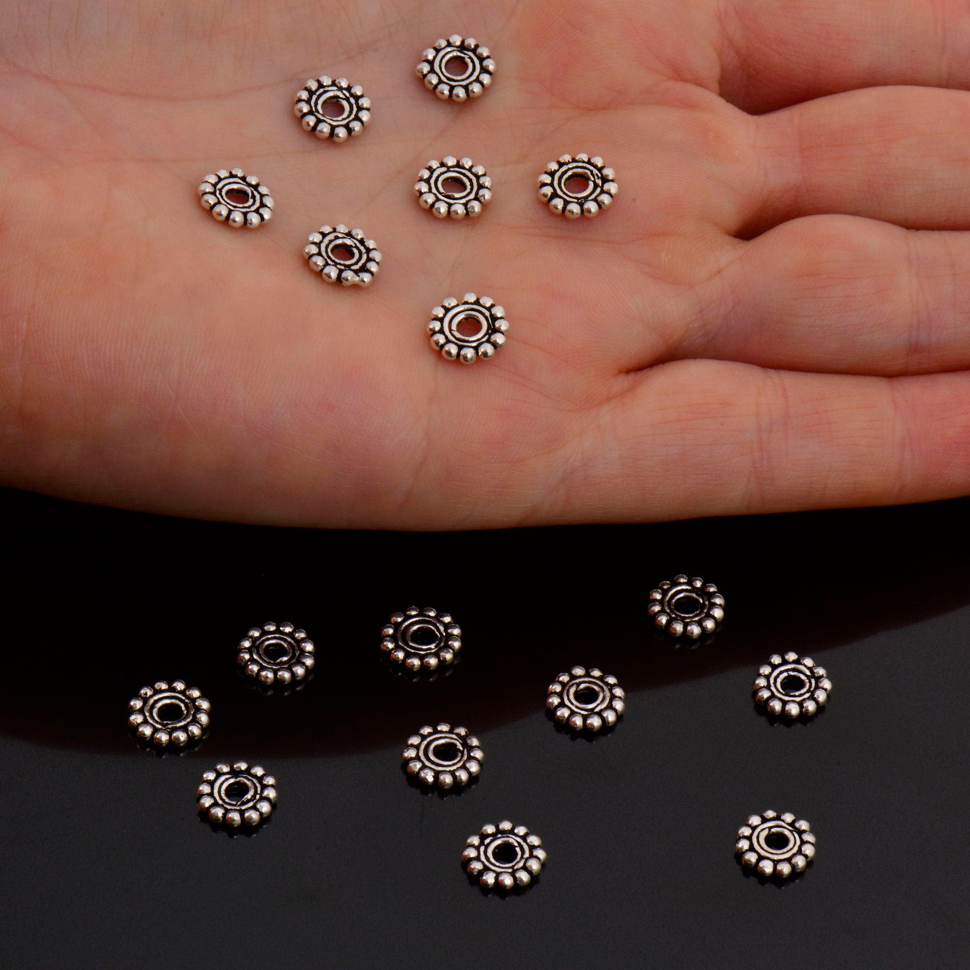 925 Sterling Silver Separators, Handmade Silver Separators, Solid Silver Beads, Spacer Beads, Jewelry Supply, M130B