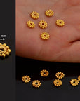 24K Gold Vermeil Separators, Handmade Silver Beads in 24K Gold, 925 Solid Silver Beads, Spacer Beads, Jewelry Supply, VM130A