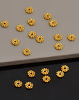 24K Gold Vermeil Separators, Handmade Silver Beads in 24K Gold, 925 Solid Silver Beads, Spacer Beads, Jewelry Supply, VM130A