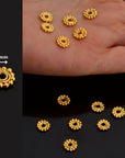 24K Gold Vermeil Separators, Handmade Silver Beads in 24K Gold, 925 Solid Silver Beads, Spacer Beads, Jewelry Supply, VM130B