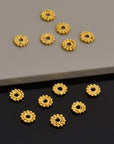 24K Gold Vermeil Separators, Handmade Silver Beads in 24K Gold, 925 Solid Silver Beads, Spacer Beads, Jewelry Supply, VM130B