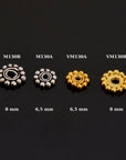 24K Gold Vermeil & 925 Silver Separators, Handmade Silver Beads in Gold, Solid Silver Beads, Spacer Beads, Jewelry Supply, M/VM130 A-B