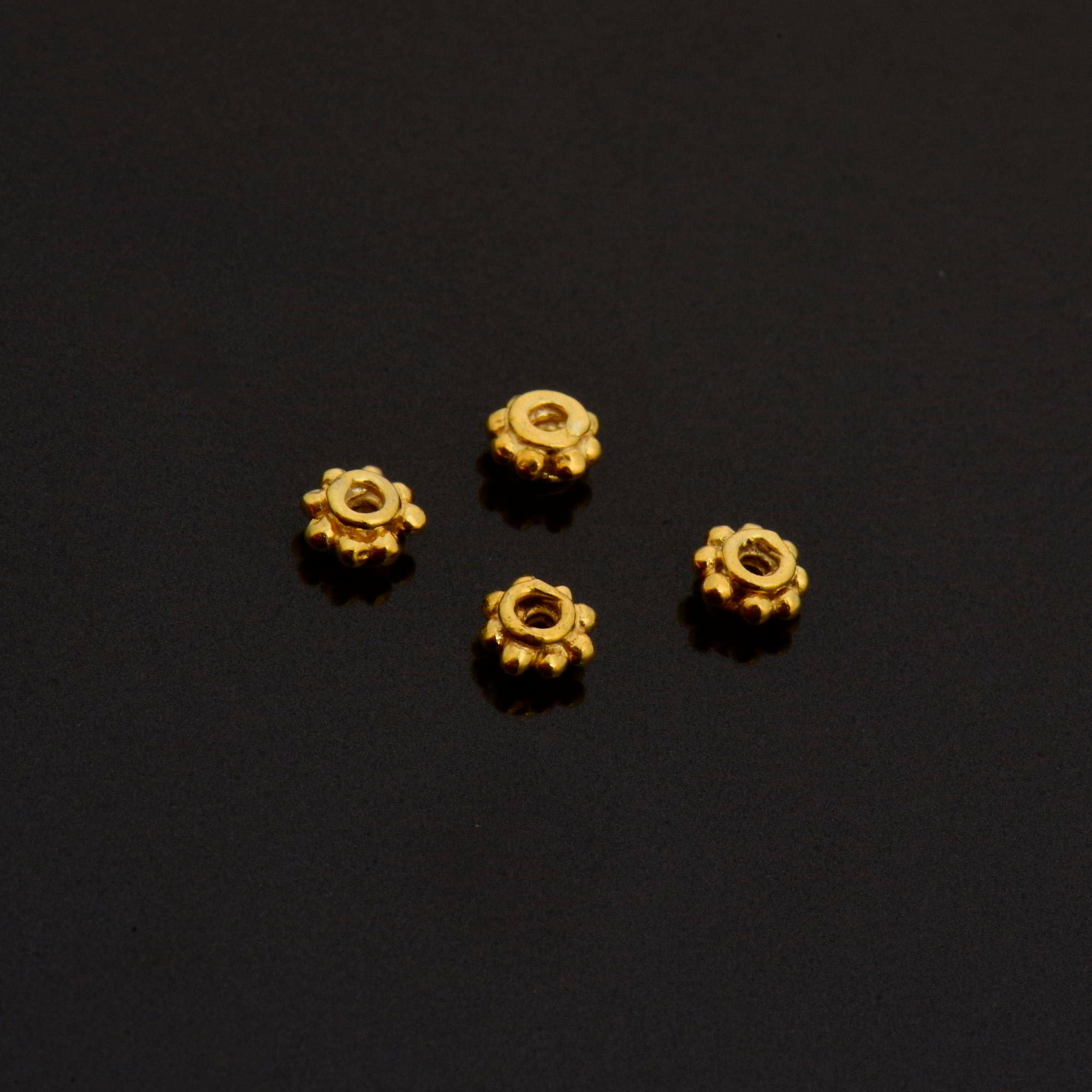 24K Gold Vermeil & 925 Silver Separators, Handmade Silver Beads in Gold, Solid Silver Beads, Spacer Beads, Jewelry Supply, M/VM133