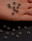 24K Gold Vermeil & 925 Silver Separators, Handmade Silver Beads in Gold, Solid Silver Beads, Spacer Beads, Jewelry Supply, M/VM134 A-B