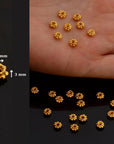 24K Gold Vermeil & 925 Silver Separators, Handmade Silver Beads in Gold, Solid Silver Beads, Spacer Beads, Jewelry Supply, M/VM134 A-B