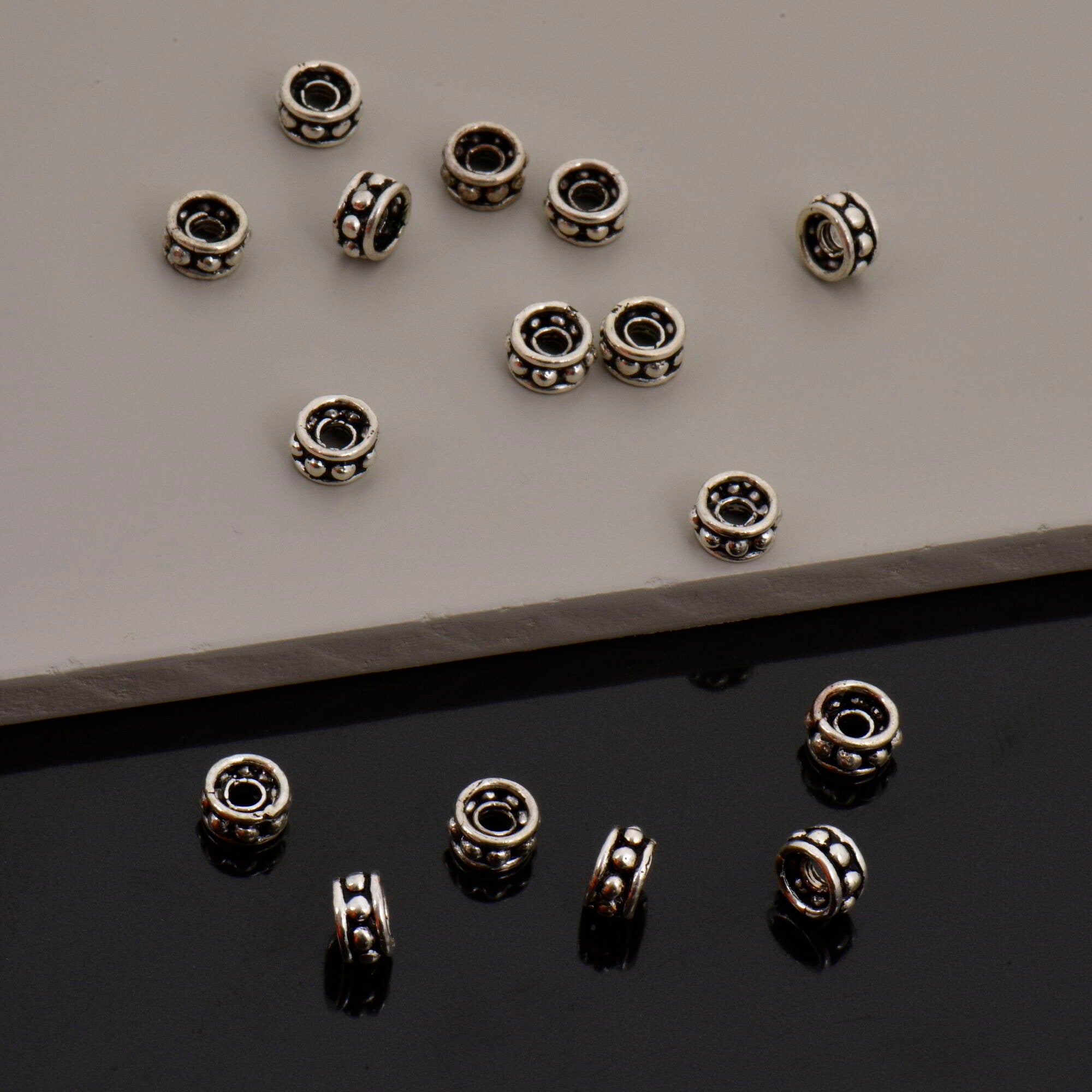925 Sterling Silver Separators, Handmade Silver Separators, Solid Silver Beads, Spacer Beads, Jewelry Supply, M135B