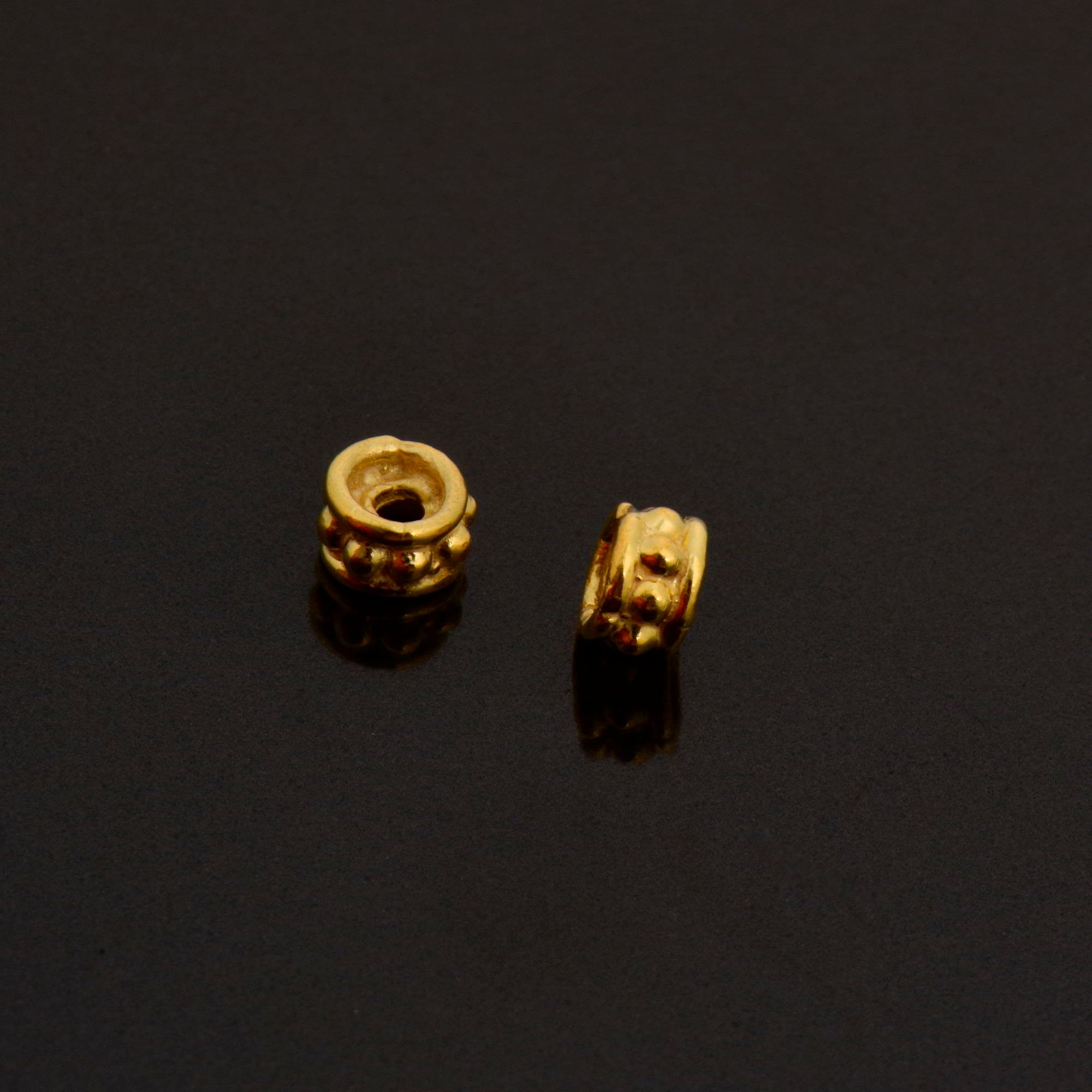 24K Gold Vermeil Separators, Handmade Silver Beads in 24K Gold, 925 Solid Silver Beads, Spacer Beads, Jewelry Supply, VM135A