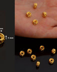 24K Gold Vermeil Separators, Handmade Silver Beads in 24K Gold, 925 Solid Silver Beads, Spacer Beads, Jewelry Supply, VM135B