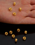 24K Gold Vermeil & 925 Silver Separators, Handmade Silver Beads in 24K Gold, Solid Silver Beads, Spacer Beads, Jewelry Supply, M/VM135 A-B