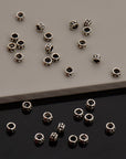 24K Gold Vermeil & 925 Silver Separators, Handmade Silver Beads in 24K Gold, Solid Silver Beads, Spacer Beads, Jewelry Supply, M/VM135 A-B