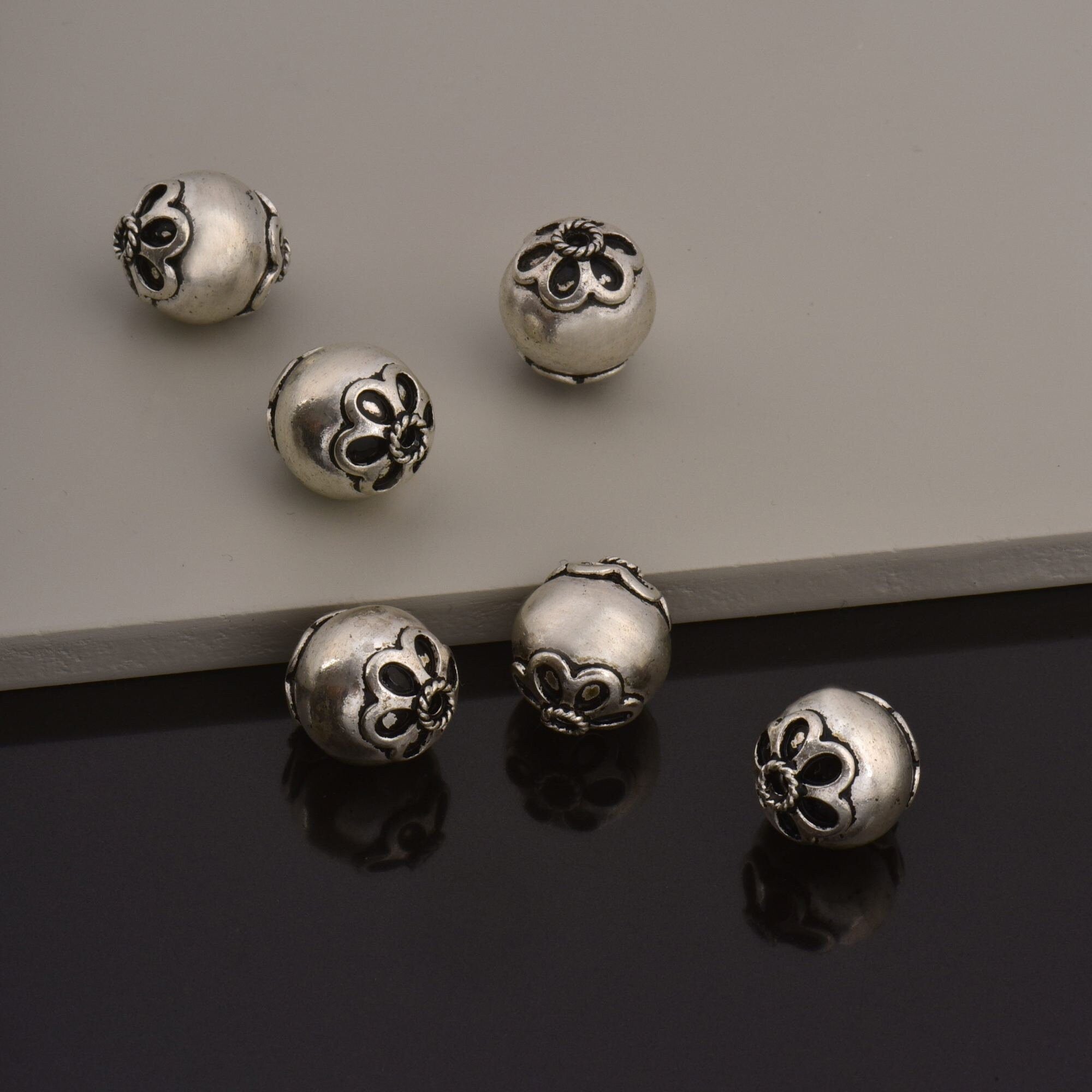 925 Sterling Silver Large Sized Capped Seamless Beads, Handmade Silver Bead, Solid Silver Beads, Jewelry Supply, M108A