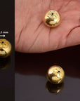 24K Gold Vermeil & 925 Silver Large Sized Capped Seamless Beads, Silver Beads, Handmade Silver Beads in Gold, Jewelry Supply, M/VM108A-C