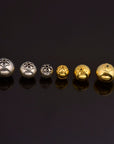 24K Gold Vermeil & 925 Silver Large Sized Capped Seamless Beads, Silver Beads, Handmade Silver Beads in Gold, Jewelry Supply, M/VM108A-C