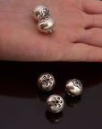 24K Gold Vermeil & 925 Silver Large Sized Capped Seamless Beads, Silver Beads, Handmade Silver Beads in Gold, Jewelry Supply, M/VM108A-C