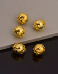24K Gold Vermeil & 925 Silver Large Sized Capped Seamless Beads, Silver Beads, Handmade Silver Beads in Gold, Jewelry Supply, M/VM108A-C