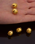 24K Gold Vermeil & 925 Silver Large Sized Capped Seamless Beads, Silver Beads, Handmade Silver Beads in Gold, Jewelry Supply, M/VM108A-C