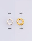 24K Gold Vermeil & 925 Silver 40 Pcs Rope Design Jump Rings, Closed Rope Jump Rings, Closed Rope Rings Seperator, Findings, M/VM70