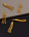 24K Gold Vermeil Small Tassels, Handmade Silver Tassels in 24K Gold, 925 Solid Silver Tassels, Pendants Tassels, Jewelry Supply, M/VM105