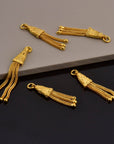 24K Gold Vermeil Small Tassels, Handmade Silver Tassels in Gold, 925 Solid Silver Tassels, Pendants Tassels, Jewelry Supply, VM106