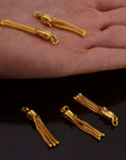 24K Gold Vermeil & 925 Silver Small Tassels, Handmade Silver Tassels in Gold, Silver Tassels, Pendants Tassels, Jewelry Supply, M/VM107