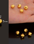 24K Gold Vermeil Round Beads, Handmade Silver Beads in 24K Gold, 925 Solid Silver Beads, Handmade Beads, Jewelry Supply, VM119B