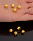 24K Gold Vermeil Round Beads, Handmade Silver Beads in 24K Gold, 925 Solid Silver Beads, Handmade Beads, Jewelry Supply, VM119B