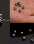 925 Sterling Silver Filigree Beads, Handmade Silver Beads, Solid Silver Beads, Spacer Beads, Jewelry Supply, M121A