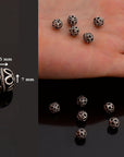 925 Sterling Silver Filigree Beads, Handmade Silver Beads, Solid Silver Beads, Spacer Beads, Jewelry Supply, M121B