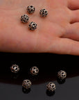 925 Sterling Silver Filigree Beads, Handmade Silver Beads, Solid Silver Beads, Spacer Beads, Jewelry Supply, M121C