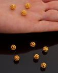 24K Gold Vermeil Filigree Beads, Handmade Silver Beads in 24K Gold, 925 Solid Silver Beads, Spacer Beads, Jewelry Supply, VM121B