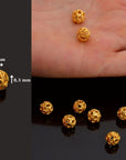 24K Gold Vermeil Filigree Beads, Handmade Silver Beads in 24K Gold, 925 Solid Silver Beads, Spacer Beads, Jewelry Supply, VM121C