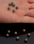 24K Gold Vermeil and 925 Silver Filigree Beads, Handmade Silver Beads, Gold Beads, Spacer Beads, Jewelry Supply, M/VM121 A-C