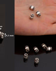 925 Sterling Silver Capped Beads, Handmade Silver Beads, Solid Silver Beads, Jewelry Supply, M123