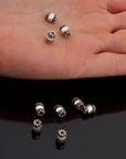 925 Sterling Silver Capped Beads, Handmade Silver Beads, Solid Silver Beads, Jewelry Supply, M123