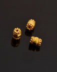24K Gold Vermeil Capped Beads, Handmade Silver Beads in 24K Gold, 925 Solid Silver Beads, Jewelry Supply, VM123