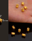 24K Gold Vermeil & 925 Silver Capped Beads, Handmade Silver Beads in Gold, Solid Silver Beads, Jewelry Supply, M/VM123