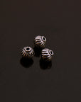 925 Sterling Silver Striated Bicone Beads, Handmade Silver Beads, 925 Solid Silver Beads, Spacer Beads, Jewelry Supply, M1177A