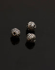 925 Sterling Silver Striated Bicone Beads, Handmade Silver Beads, 925 Solid Silver Beads, Spacer Beads, Jewelry Supply, M1177B