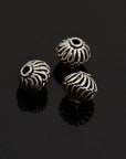 925 Sterling Silver Striated Bicone Beads, Handmade Silver Beads, 925 Solid Silver Beads, Spacer Beads, Jewelry Supply, M1177D