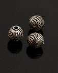 925 Sterling Silver Striated Bicone Beads, Handmade Silver Beads, 925 Solid Silver Beads, Spacer Beads, Jewelry Supply, M1177E