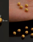 24K Gold Vermeil Striated Bicone Beads, Handmade Silver Beads in 24K Gold, 925 Solid Silver Beads, Spacer Beads, Jewelry Supply, VM117C