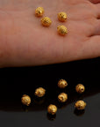 24K Gold Vermeil Striated Bicone Beads, Handmade Silver Beads in 24K Gold, 925 Solid Silver Beads, Spacer Beads, Jewelry Supply, VM117C