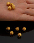 24K Gold Vermeil Striated Bicone Beads, Handmade Silver Beads in 24K Gold, 925 Solid Silver Beads, Spacer Beads, Jewelry Supply, VM117E