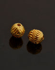 24K Gold Vermeil Striated Bicone Beads, Handmade Silver Beads in 24K Gold, 925 Solid Silver Beads, Spacer Beads, Jewelry Supply, VM117E