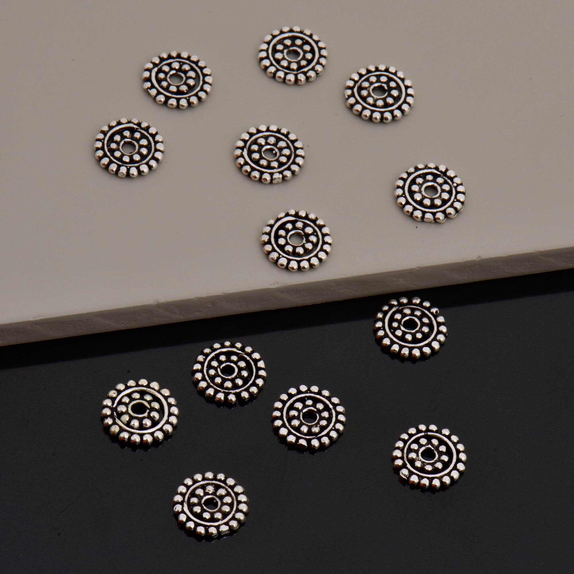 925 Sterling Silver Separators, Handmade Silver Separators, Solid Silver Beads, Spacer Beads, Jewelry Supply, M132B