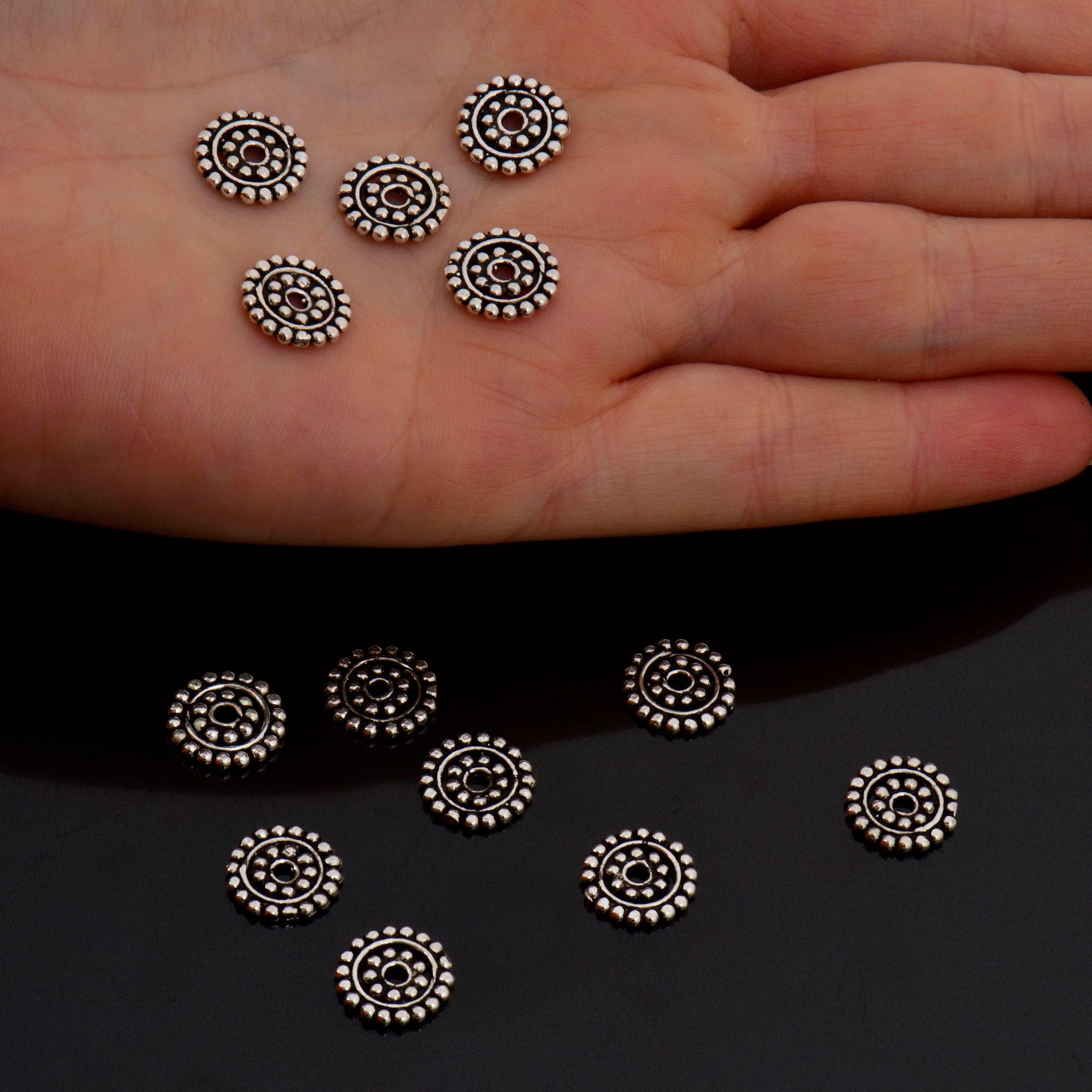 925 Sterling Silver Separators, Handmade Silver Separators, Solid Silver Beads, Spacer Beads, Jewelry Supply, M132B