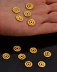 24K Gold Vermeil Separators, Handmade Silver Beads in 24K Gold, 925 Solid Silver Beads, Spacer Beads, Jewelry Supply, VM132B